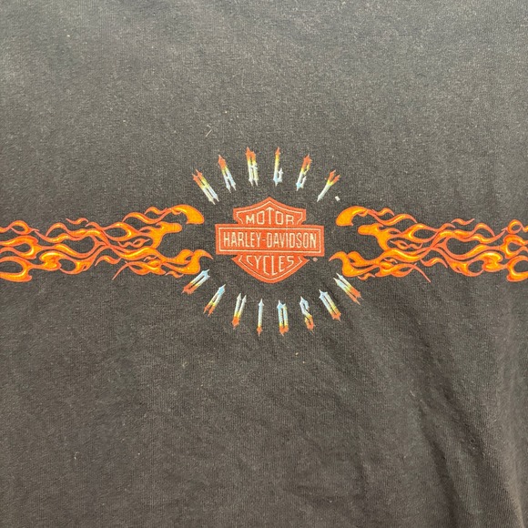 Harley Davidson Chicago Skyline Flames Long Sleeve Mens Shirt Large - Picture 2 of 5